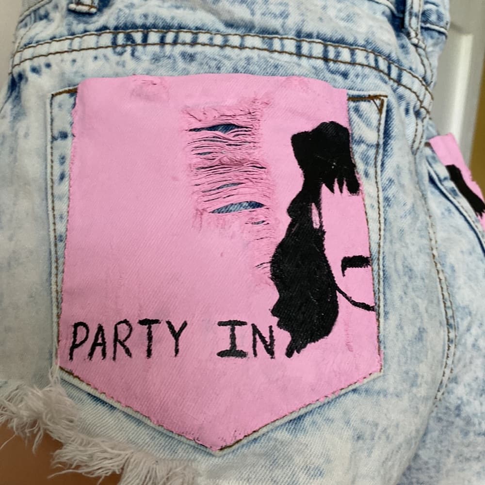 Custom Painted Jean Shorts* - Thumbnail 2