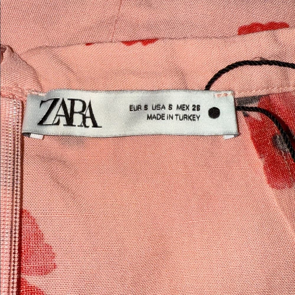 Zara Pink Floral Midi Skirt - Size Small - Thumbnail 5