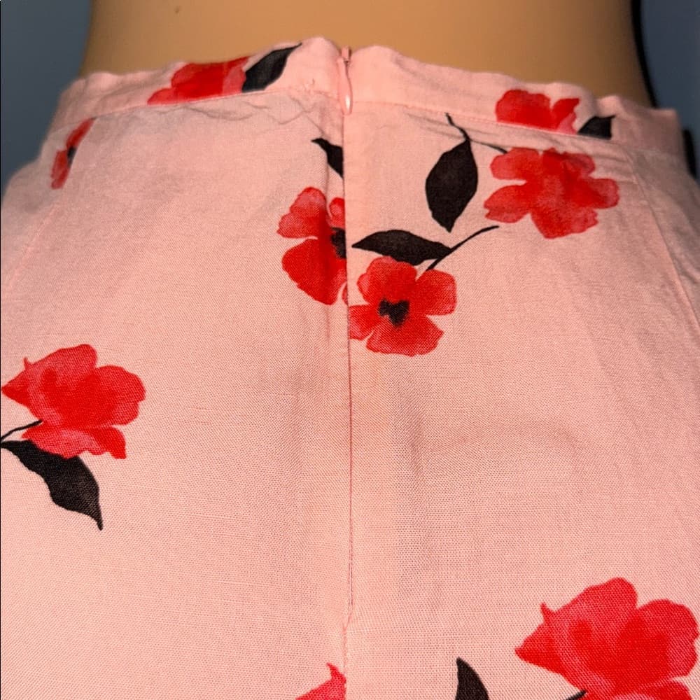 Zara Pink Floral Midi Skirt - Size Small - Thumbnail 3