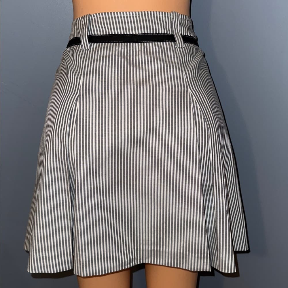 Sara Jessica Milan Striped Fit & Flare Skirt - Size Large - Thumbnail 3