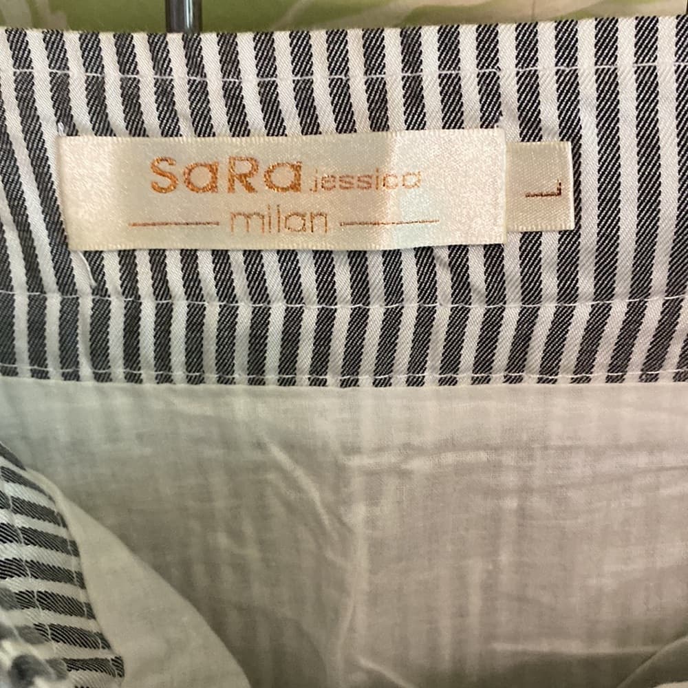 Sara Jessica Milan Striped Fit & Flare Skirt - Size Large - Thumbnail 4