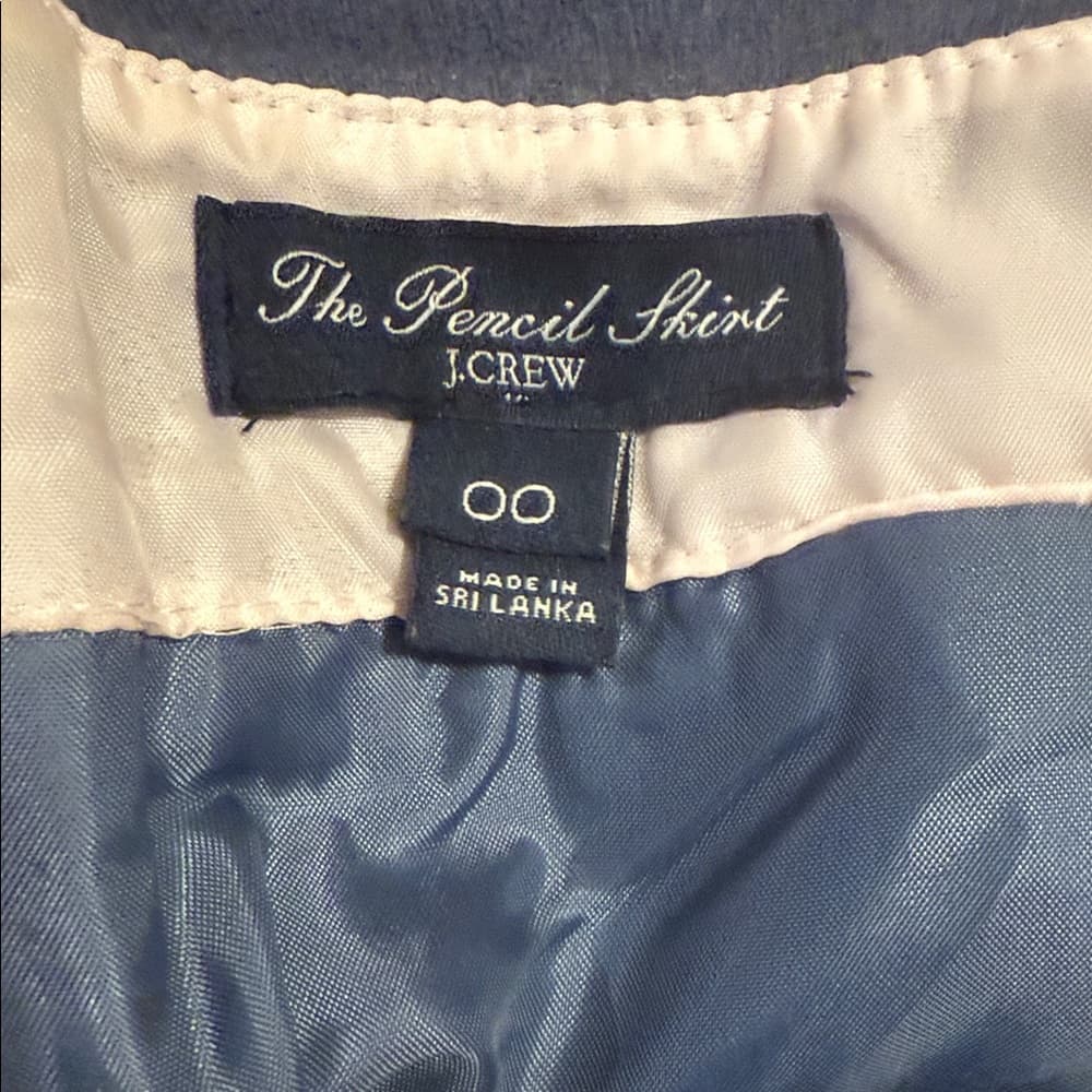 J Crew Dark Grey Pencil Skirt - Size 00 - Thumbnail 4
