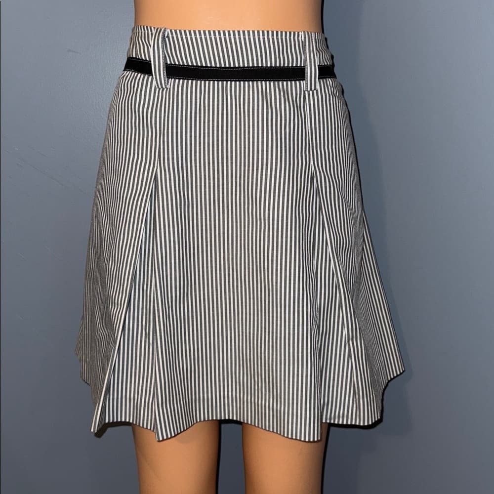 Sara Jessica Milan Striped Fit & Flare Skirt - Size Large - Thumbnail 5