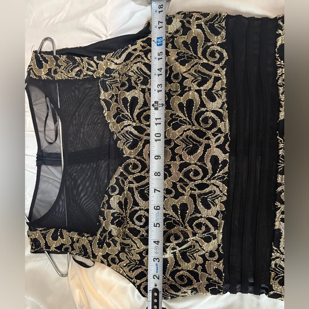 Enfocus Studio Black and Gold Floral Maxi Dress - Thumbnail 8