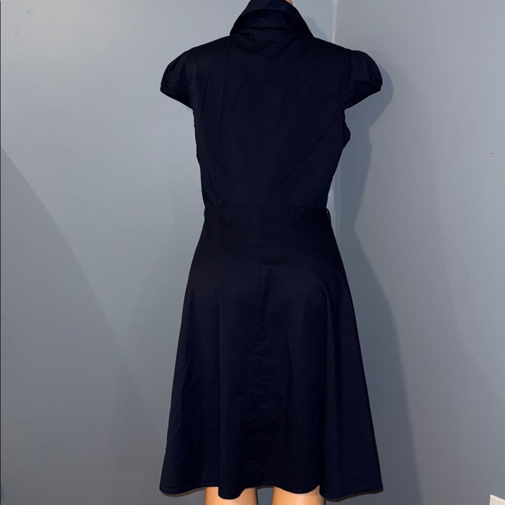 Chic Yellow Star Navy Dress - Size Large - Thumbnail 2