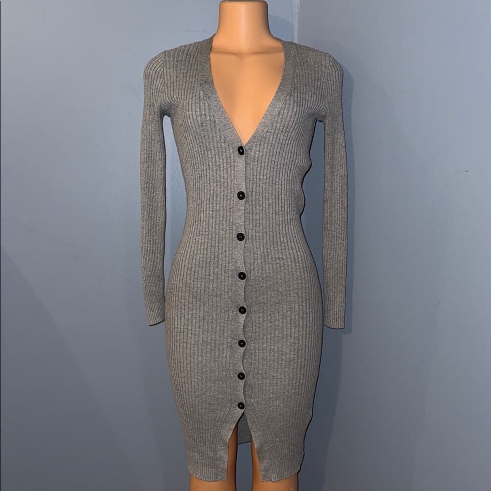 Chic Forever 21 Ribbed Button-Down Dress - Size Small - Thumbnail 6