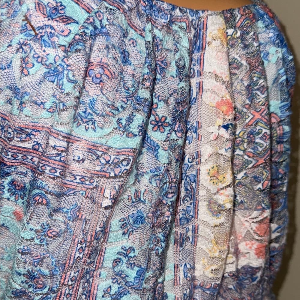 AUW Floral Mini Dress in Blue and Pink - Thumbnail 2