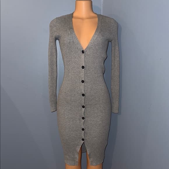 Chic Forever 21 Ribbed Button-Down Dress - Size Small - Thumbnail 7