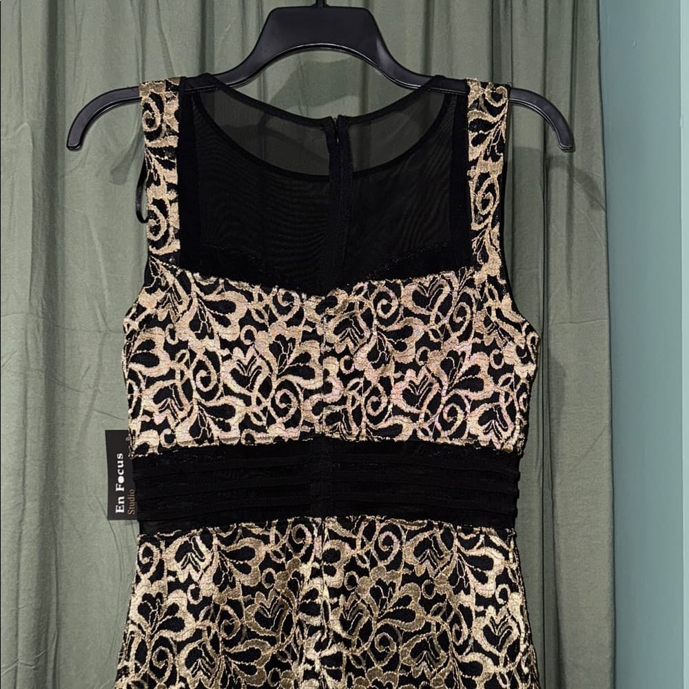 Enfocus Studio Black and Gold Floral Maxi Dress - Thumbnail 4