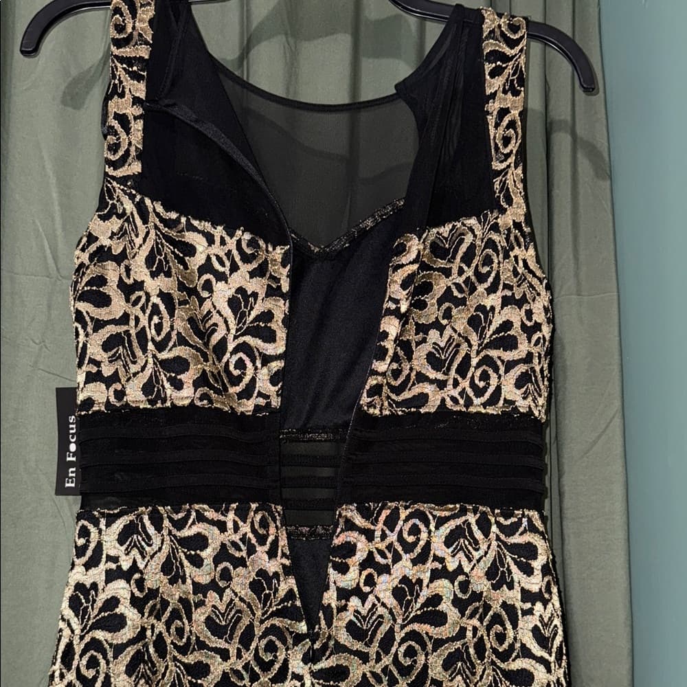 Enfocus Studio Black and Gold Floral Maxi Dress - Thumbnail 6