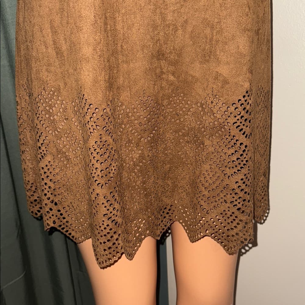 Brown Halter Neck Dress - Thumbnail 2