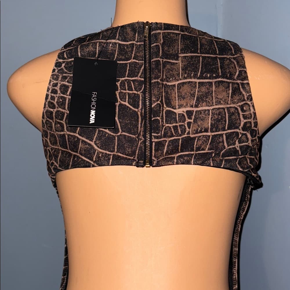 Fashion Nova Croc Print Dress - Size Large - Thumbnail 3