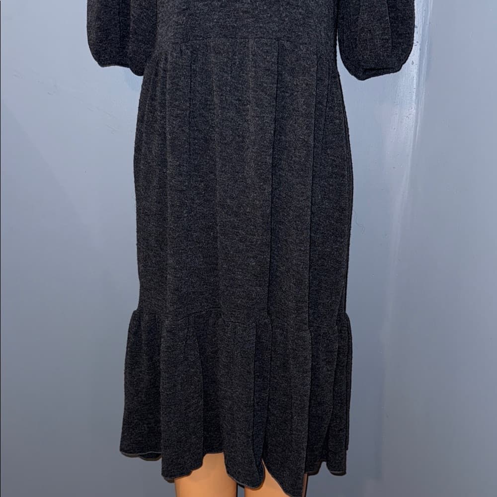 Zara Puff Sleeve Midi Dress - Size Small - Thumbnail 2