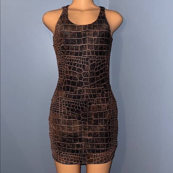 Fashion Nova Croc Print Dress - Size Large - Thumbnail 9