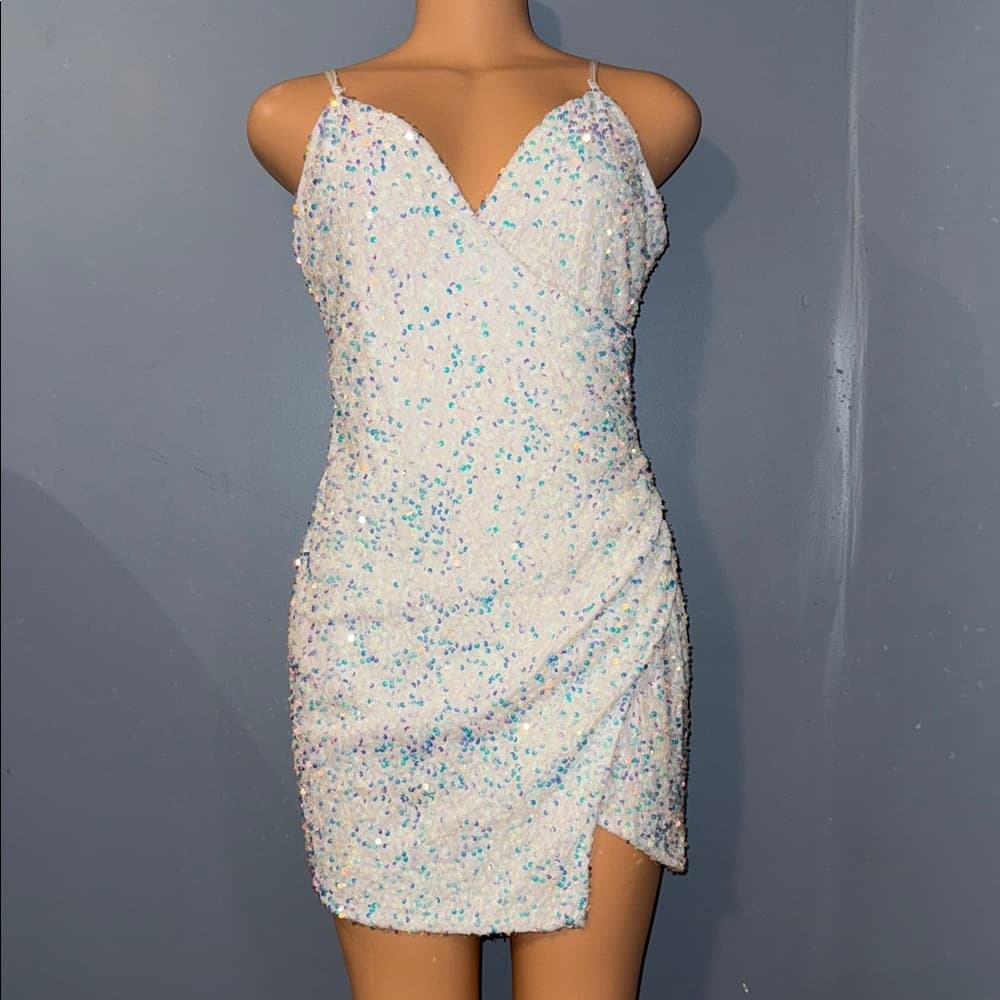 Elegant Sequin Spaghetti Strap Dress - Thumbnail 8