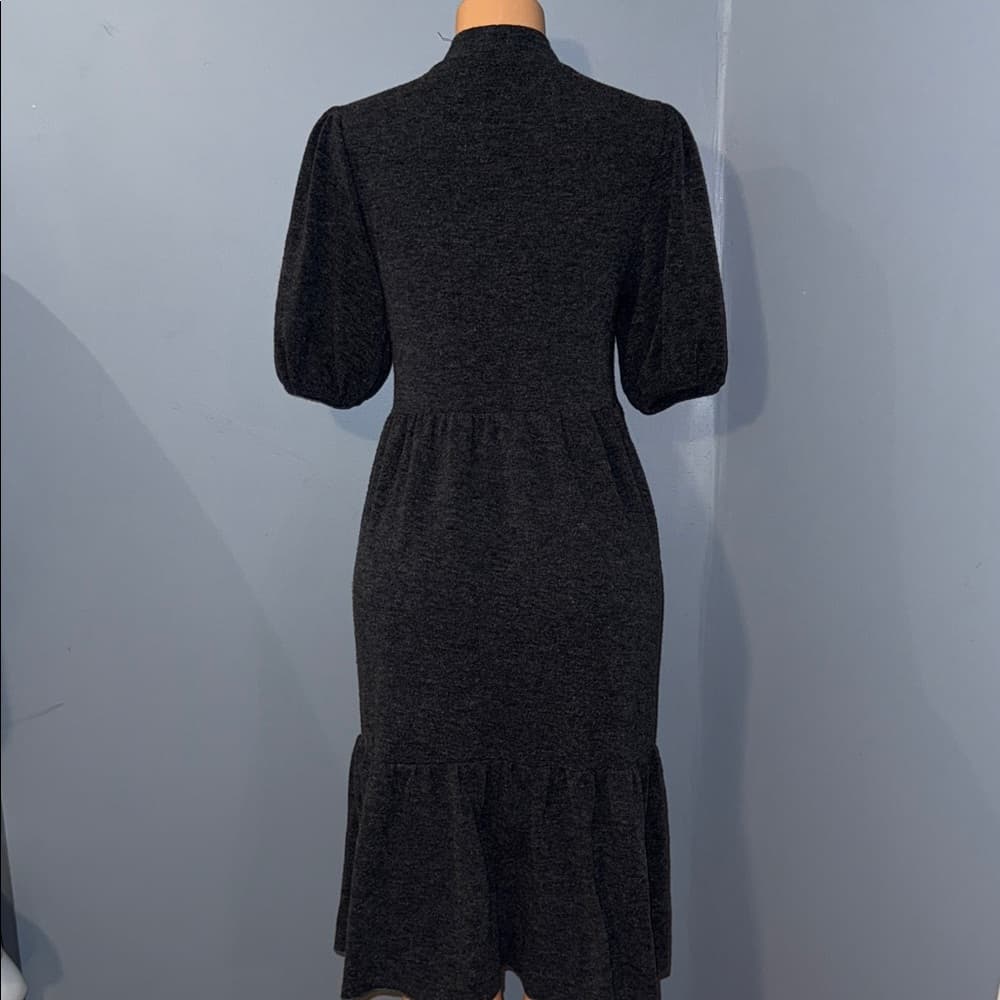 Zara Puff Sleeve Midi Dress - Size Small - Thumbnail 3