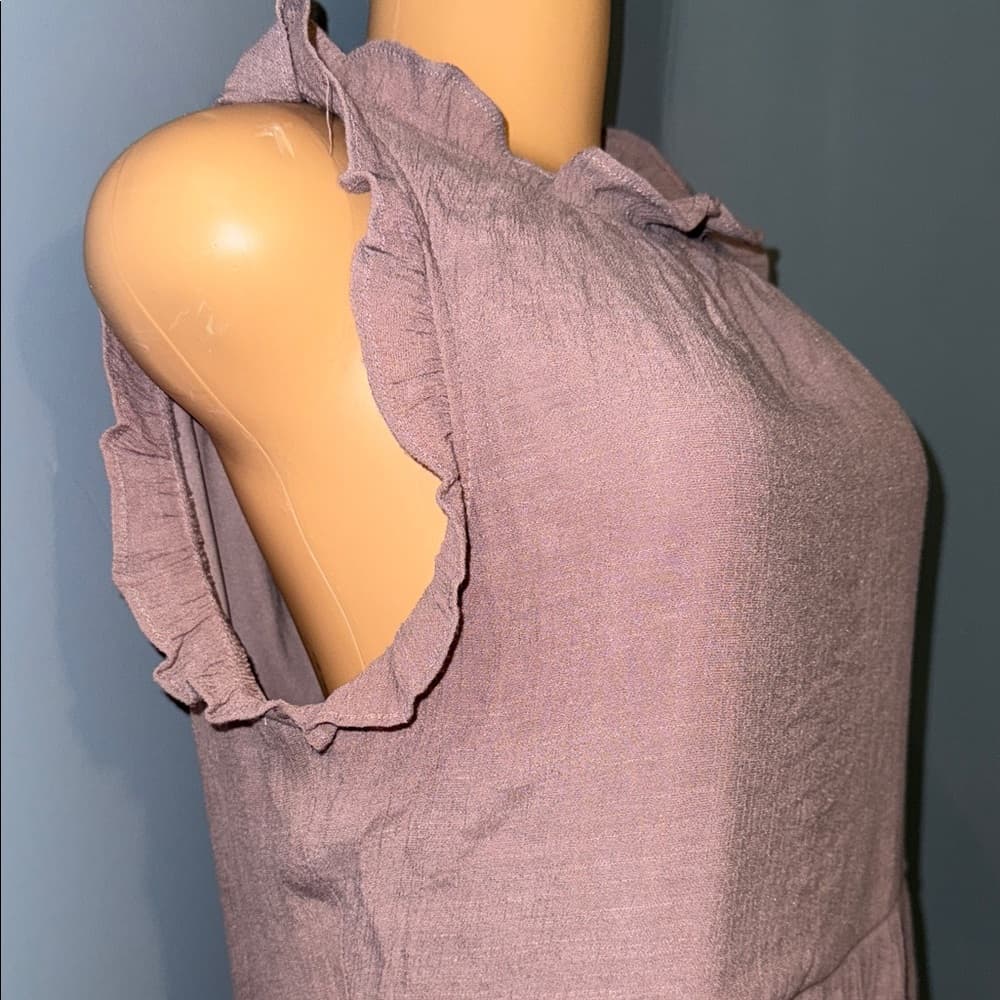 Cambery Sleeveless Ruffle Trim Dress - Size Large - Thumbnail 4