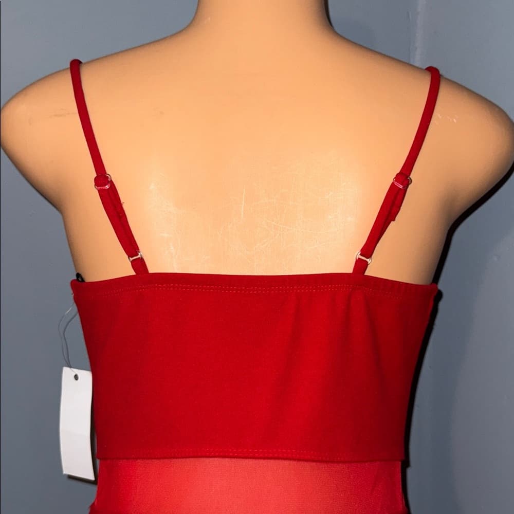 Sweet Storm Red & Sheer Dress - Thumbnail 4