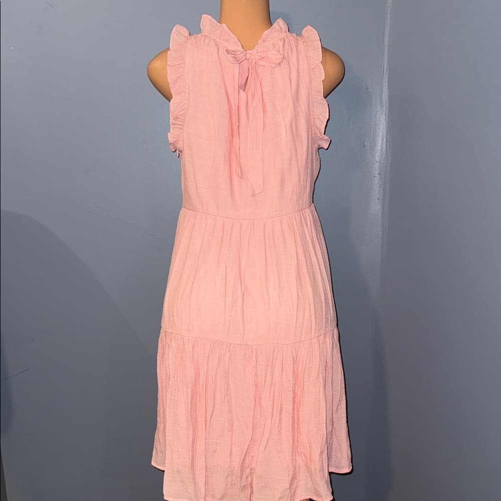 Chembery Pink Ruffle Sleeveless Dress - Size Large - Thumbnail 4