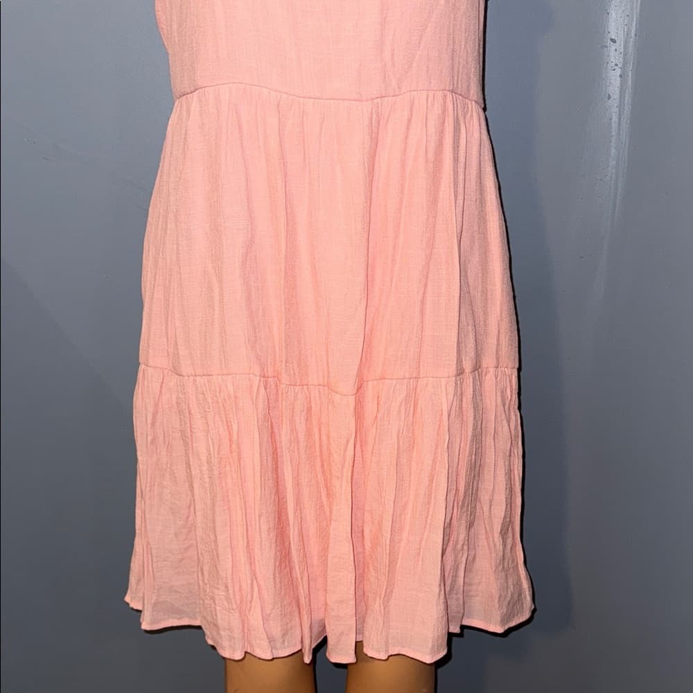 Chembery Pink Ruffle Sleeveless Dress - Size Large - Thumbnail 2