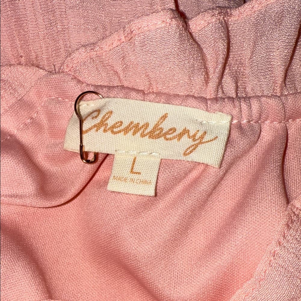 Chembery Pink Ruffle Sleeveless Dress - Size Large - Thumbnail 6