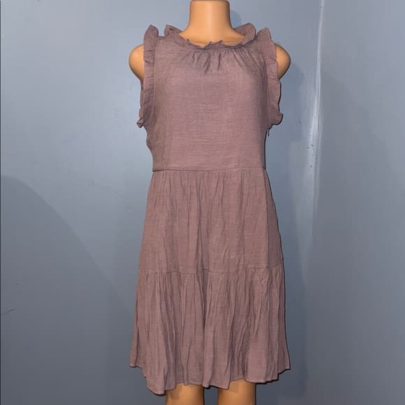 Cambery Sleeveless Ruffle Trim Dress - Size Large - Thumbnail 10