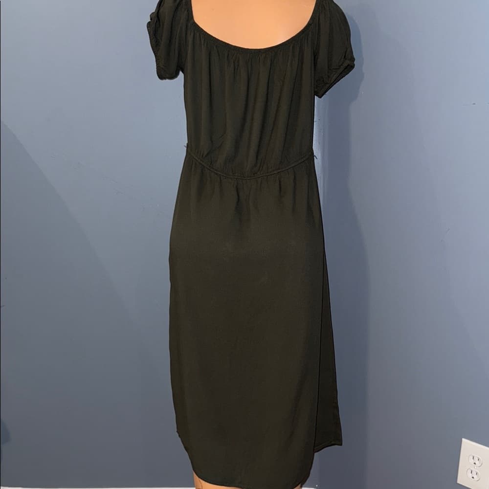 J for Justify Dark Green Button-Front Midi Dress - Thumbnail 4
