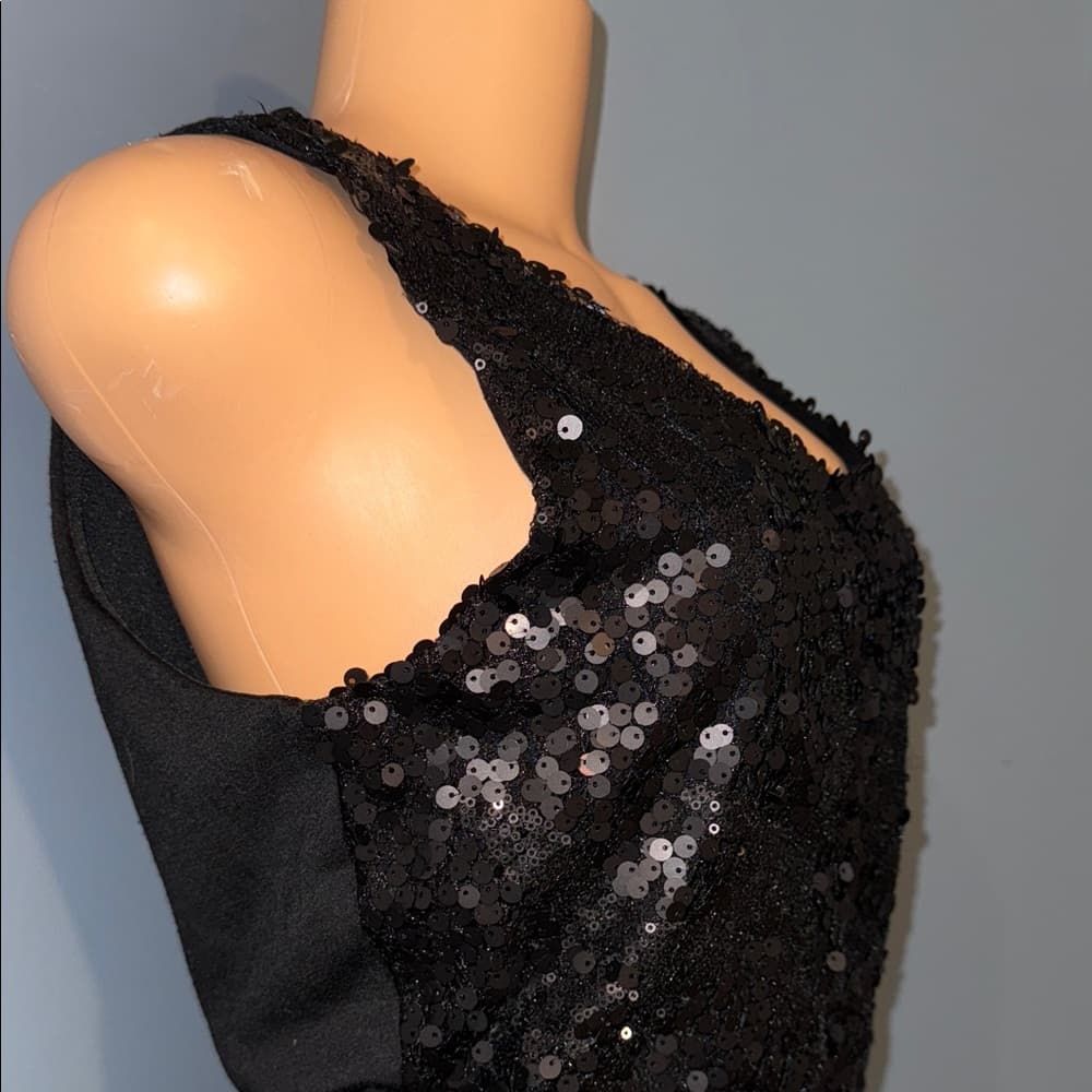 Glamorous Black Sequin Mini Dress - Thumbnail 2