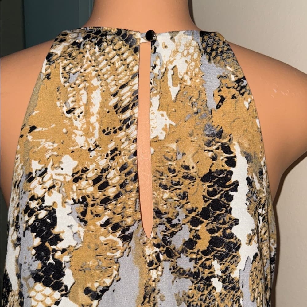 fab'rik Snake Print Mini Dress in Black, Gold, and Cream - Thumbnail 3