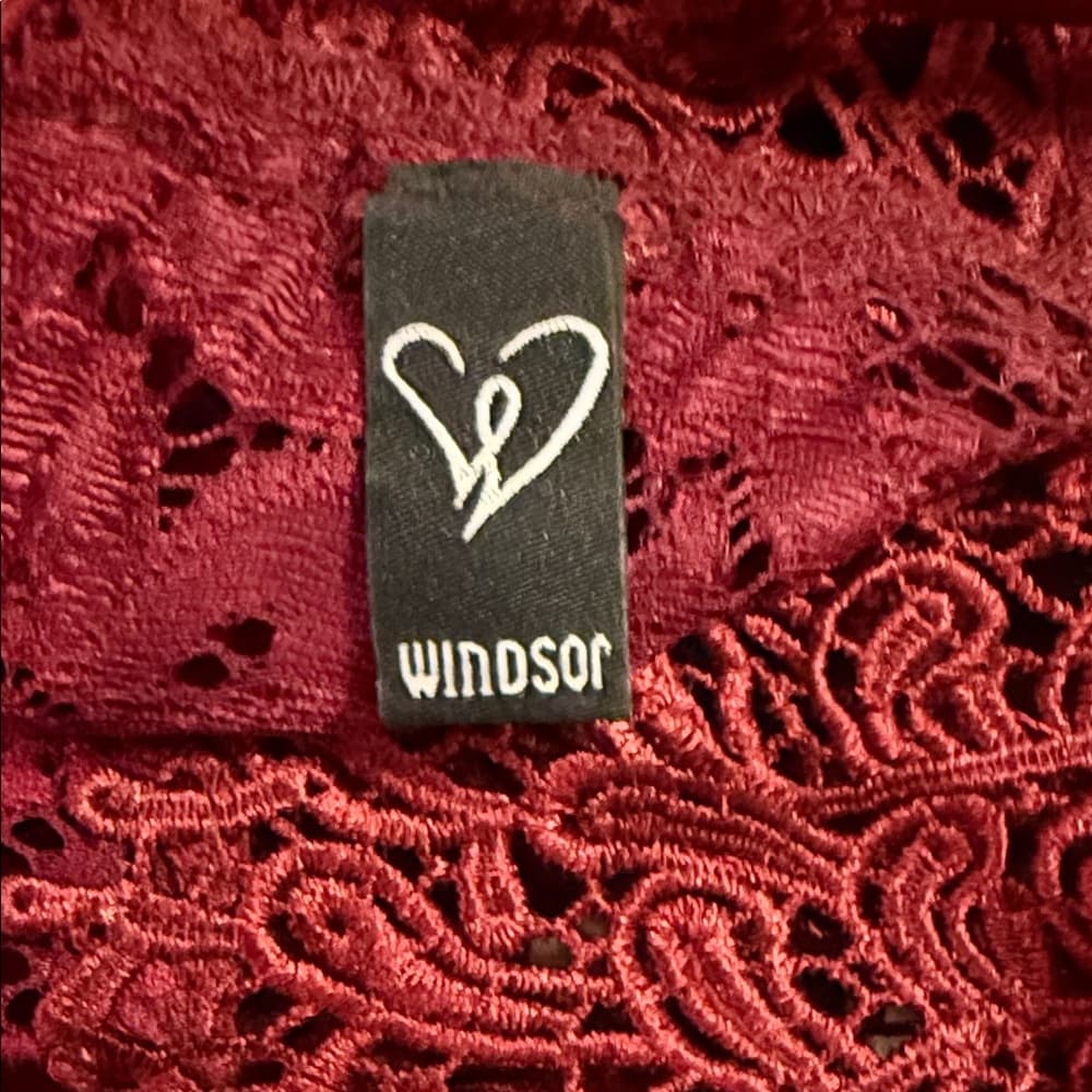 Windsor Burgundy Lace Mini Dress - Thumbnail 5