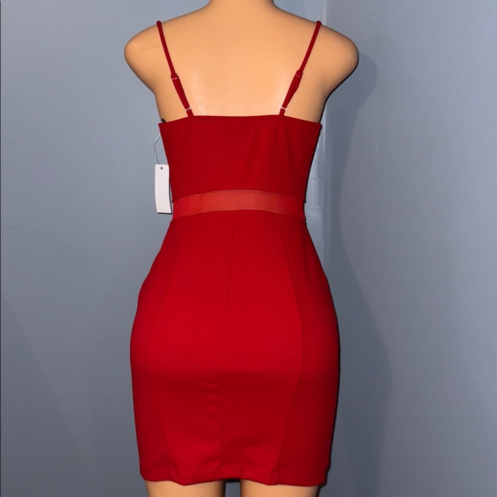 Sweet Storm Red & Sheer Dress - Thumbnail 3