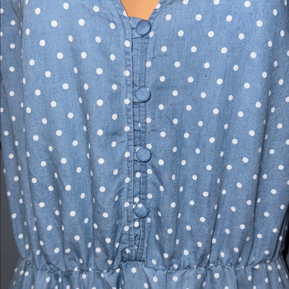 Robert Louis Polka Dot Button-Up Dress - Size large - Thumbnail 2