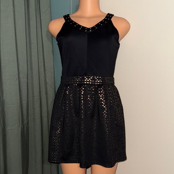 Epic Threads Black Studded Mini Dress - Thumbnail 6
