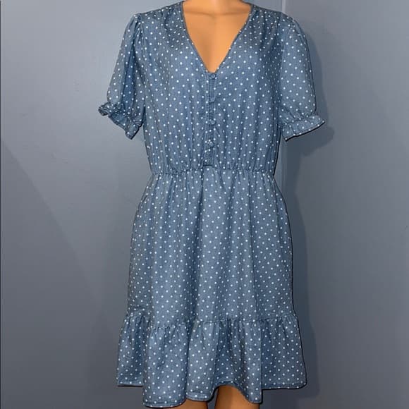 Robert Louis Polka Dot Button-Up Dress - Size large - Thumbnail 8
