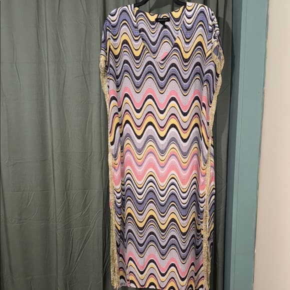 Ashley Stewart Vibrant Wave Dress in Yellow and Black - Thumbnail 6