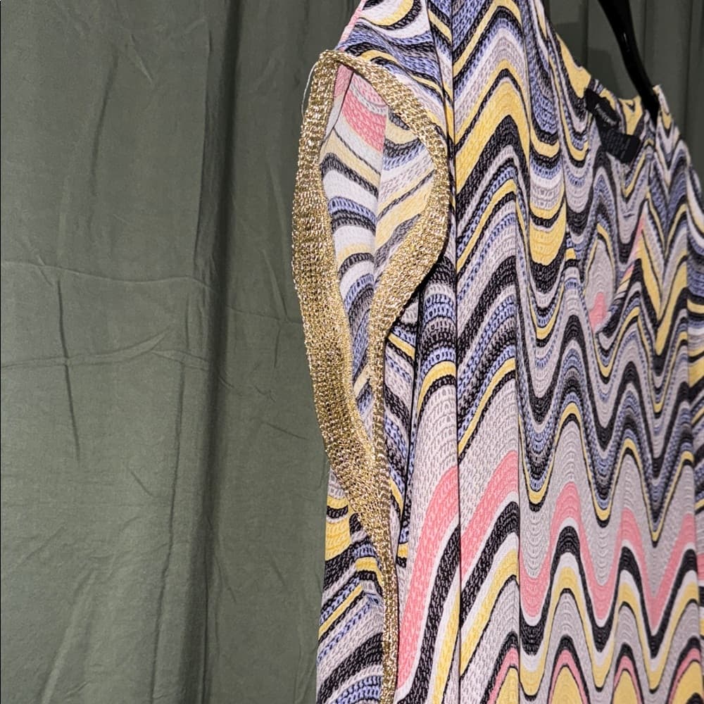 Ashley Stewart Vibrant Wave Dress in Yellow and Black - Thumbnail 3
