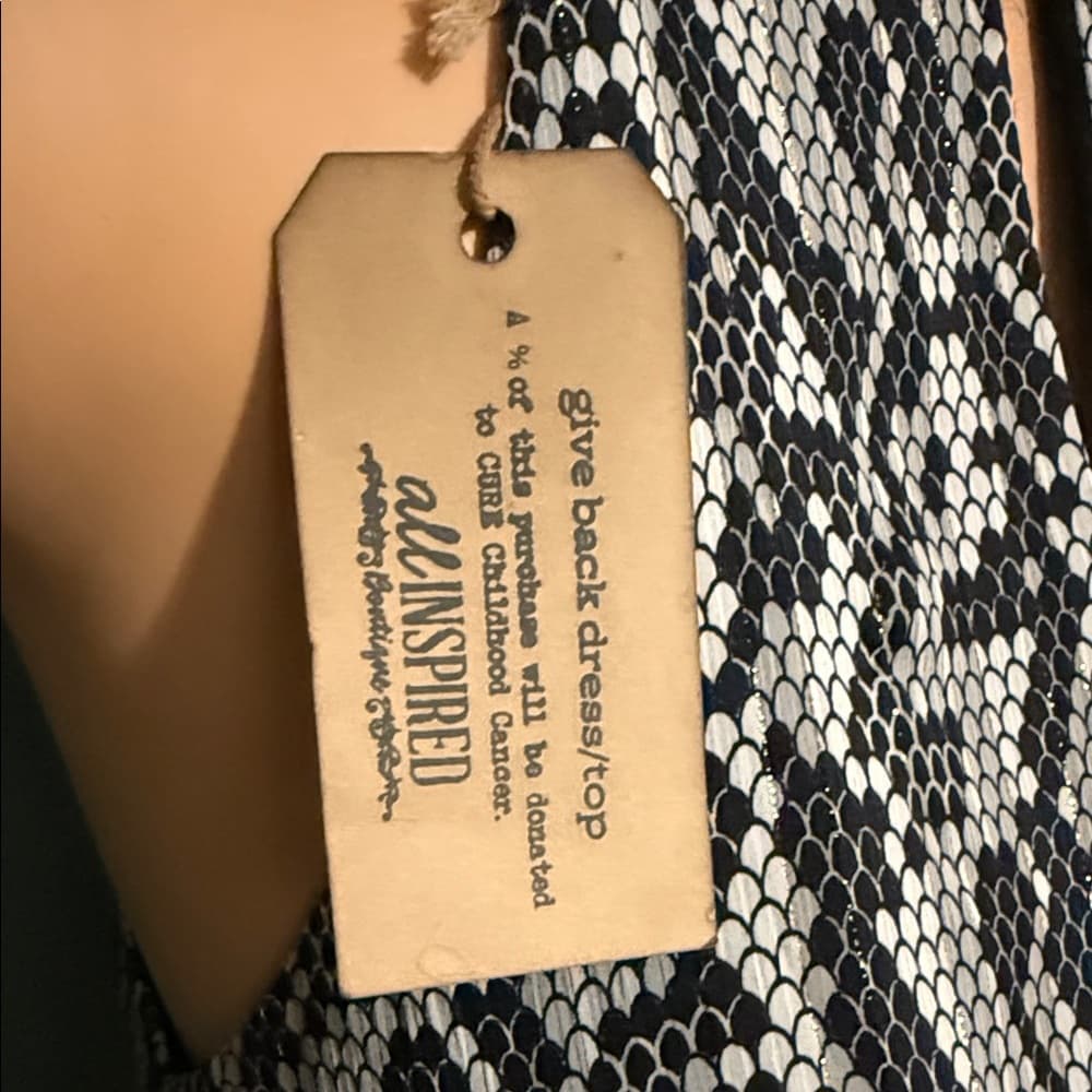 Monochrome Halter Mini Dress - Thumbnail 4