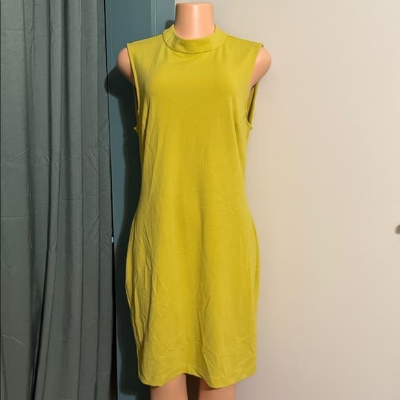 Sharagano Sleeveless Lime Mini Dress - Thumbnail 8