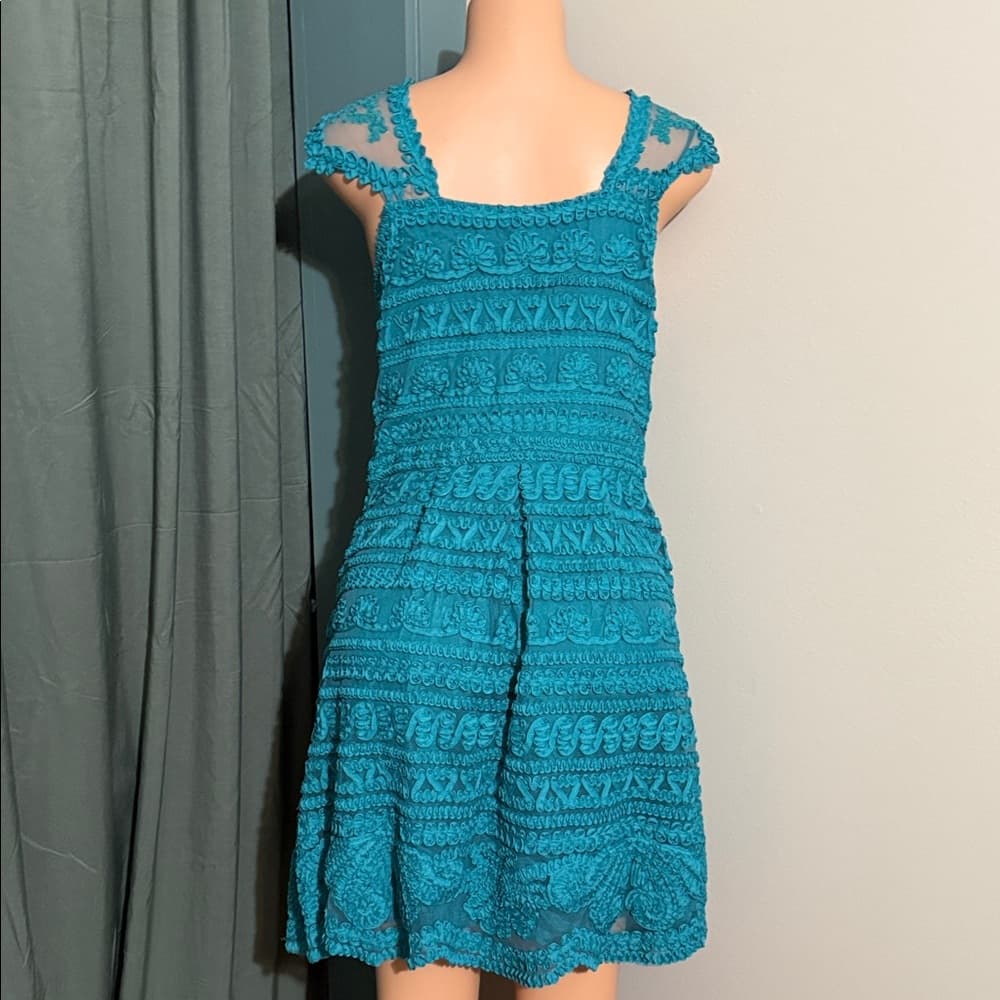 Yoana Baraschi Turquoise Lace Dress - Thumbnail 2