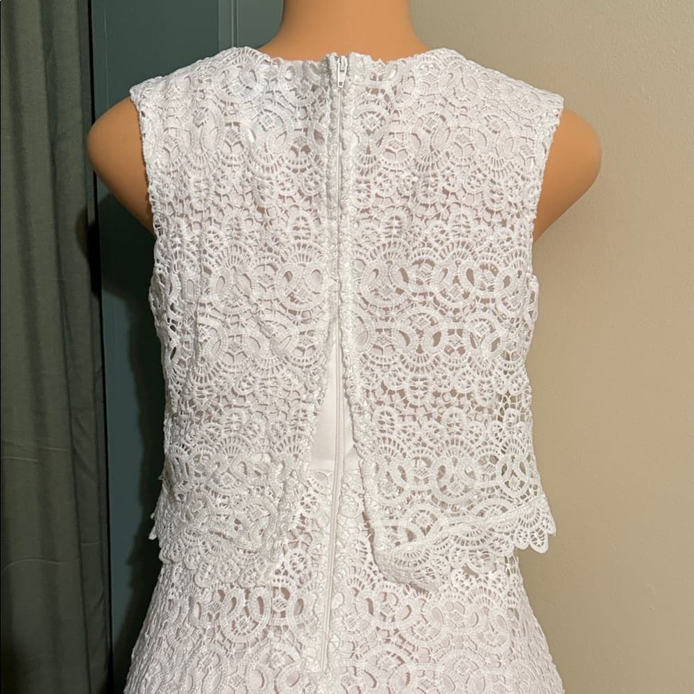 My Michelle White Lace Mini Dress - Thumbnail 5