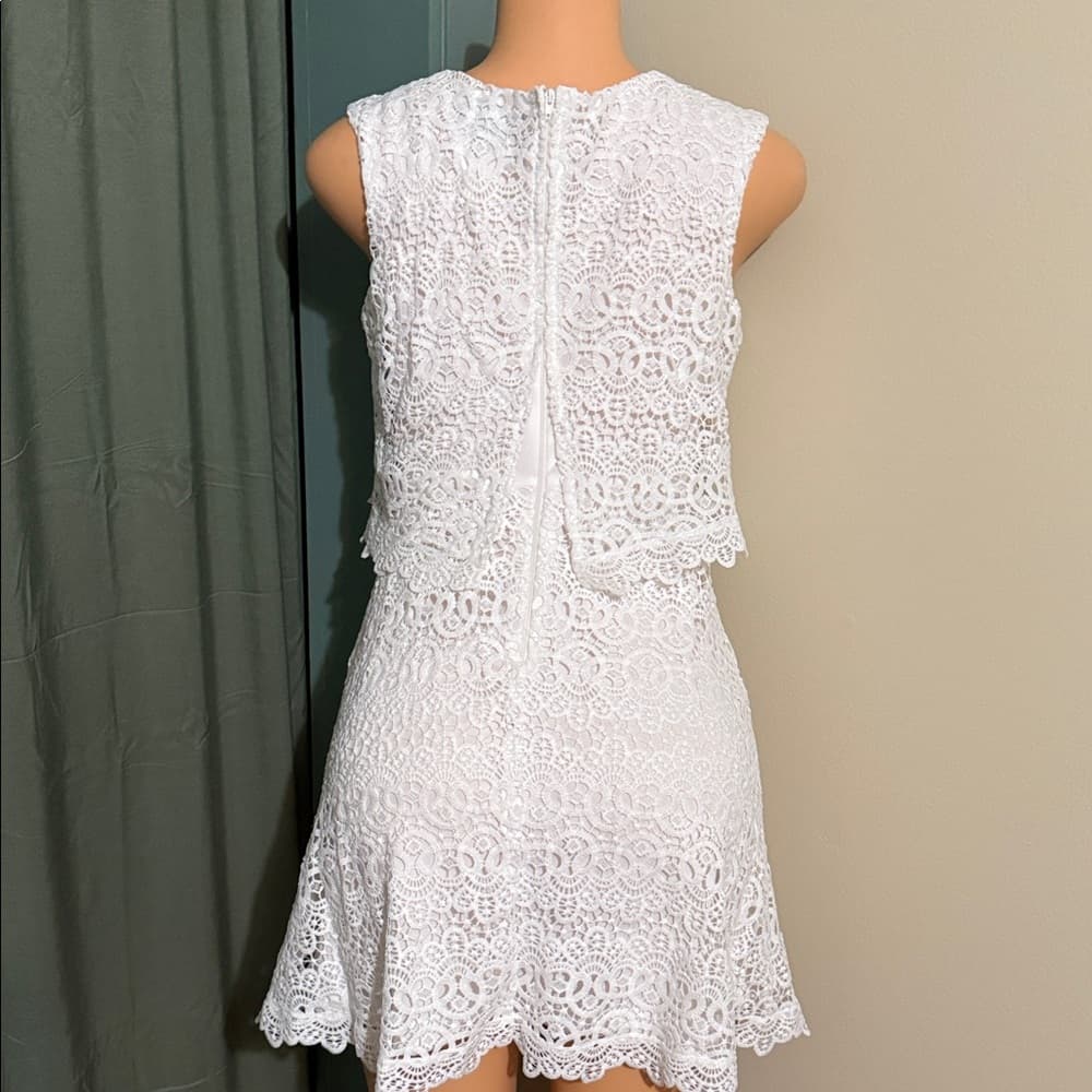 My Michelle White Lace Mini Dress - Thumbnail 6