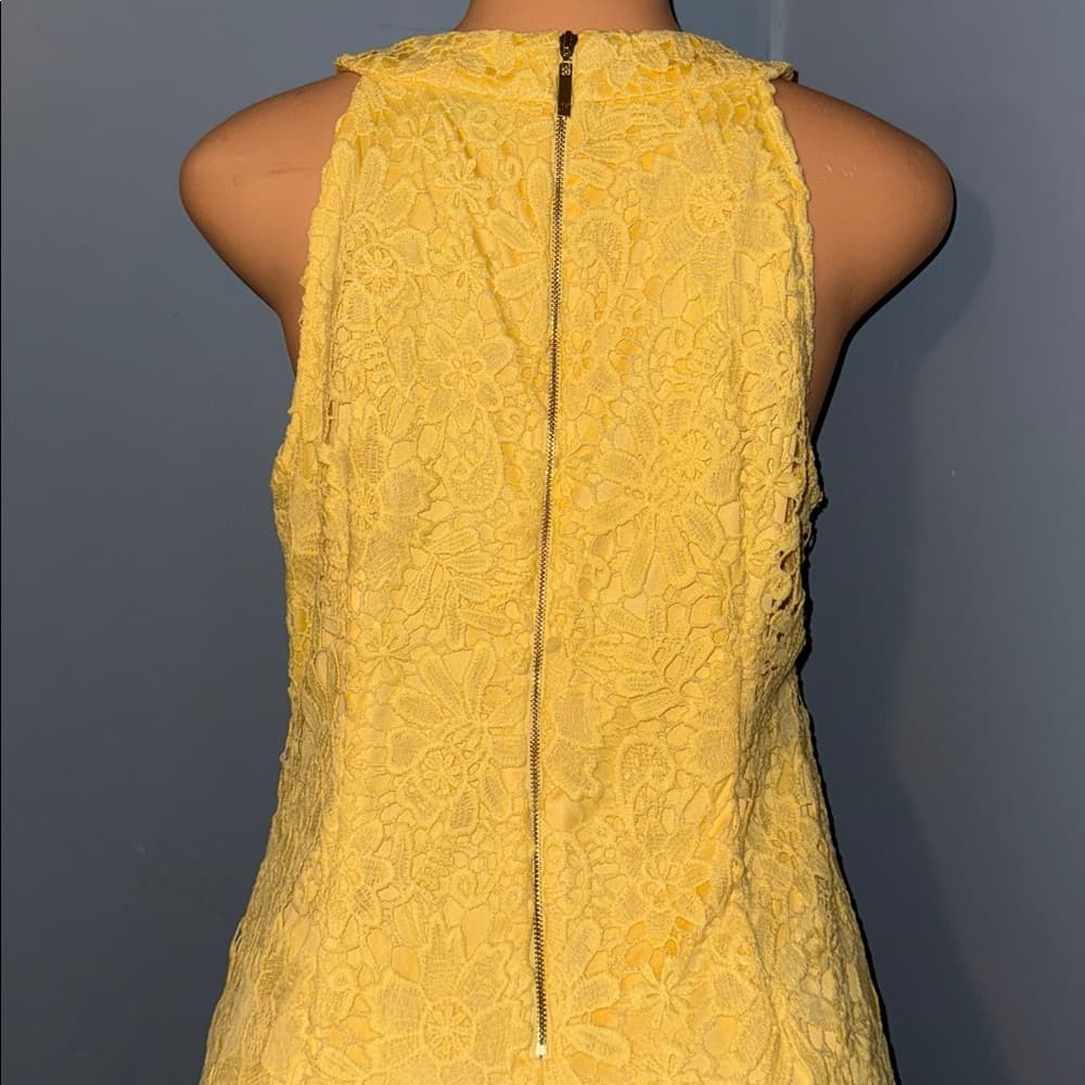 Bright Yellow Jessica Howard Lace Dress - Size 10 - Thumbnail 4