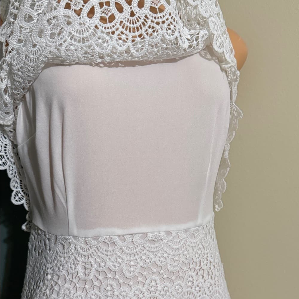 My Michelle White Lace Mini Dress - Thumbnail 3