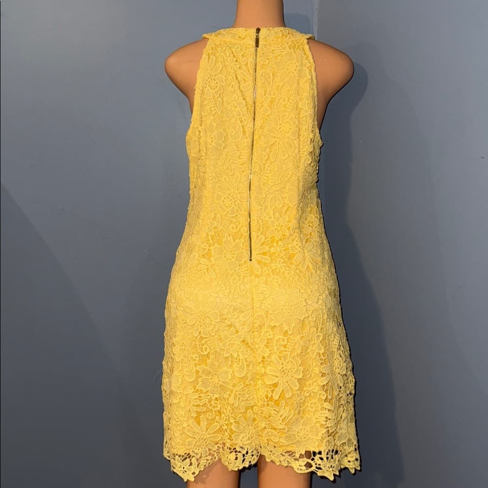 Bright Yellow Jessica Howard Lace Dress - Size 10 - Thumbnail 2