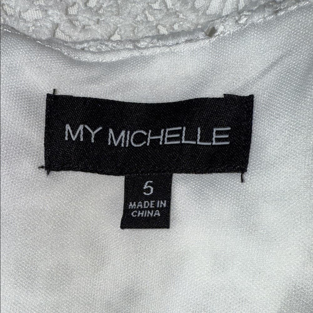 My Michelle White Lace Mini Dress - Thumbnail 7