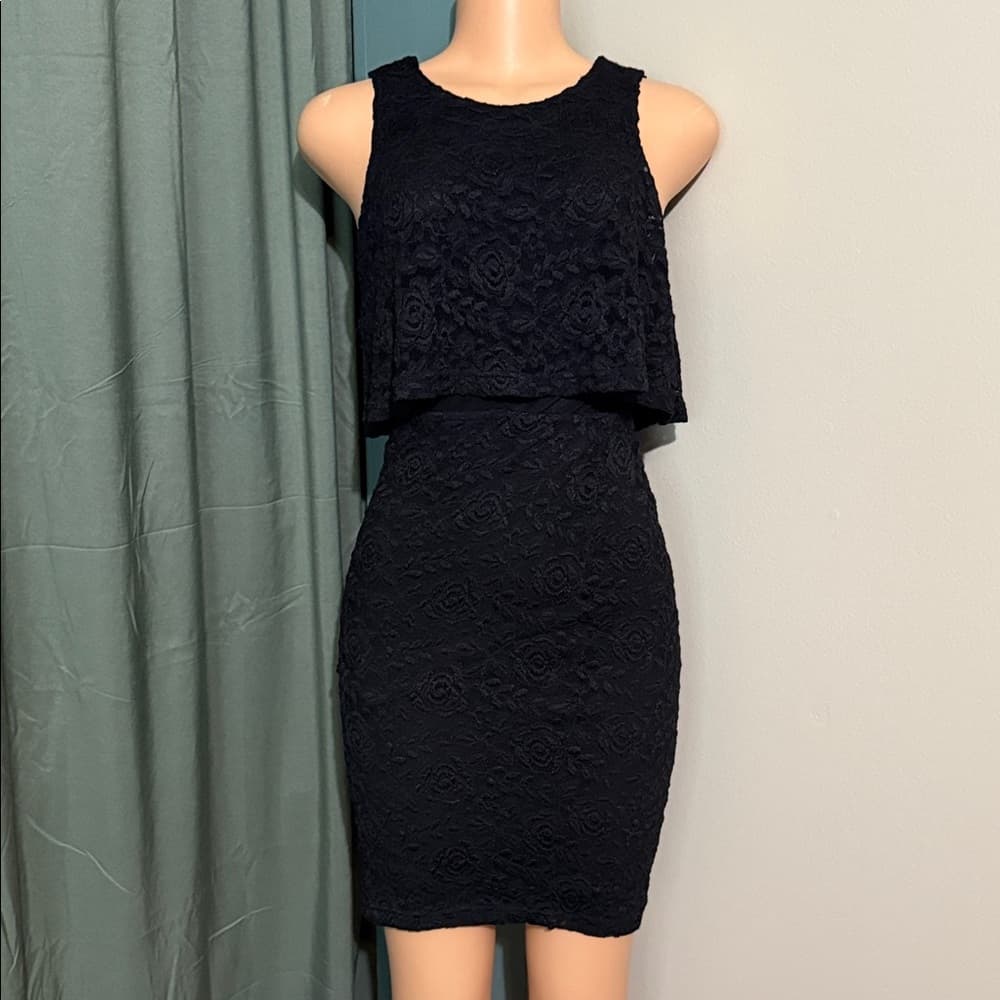 Gianni Bini Black Lace Mini Dress - Thumbnail 4