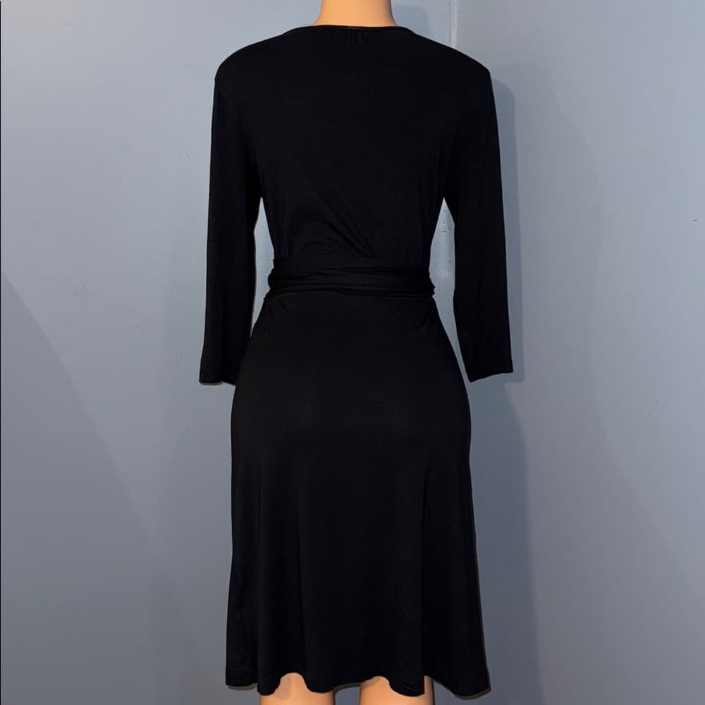 Elegant Banana Republic Black Wrap Dress -Size medium - Thumbnail 3