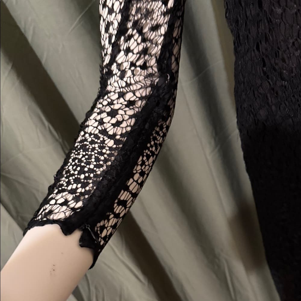 H&M Black Lace Long Sleeve Dress - Thumbnail 3