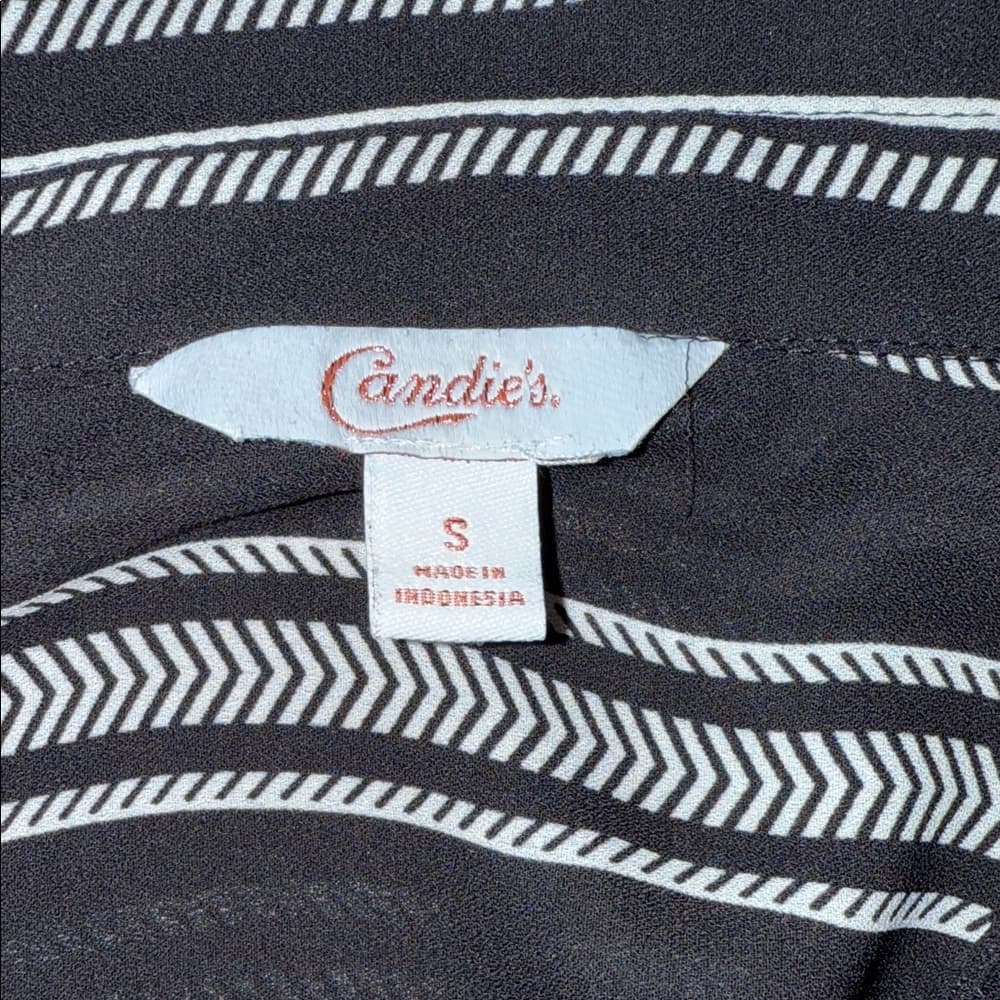 Candie’s Black and White Striped Women's Top - Thumbnail 7