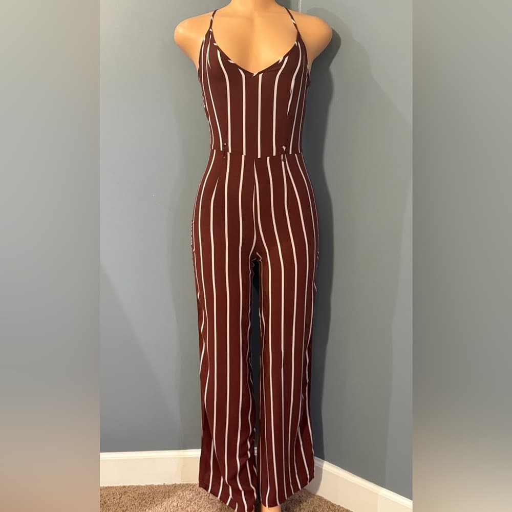Forever 21 Striped Jumpsuit - Size Small - Thumbnail 8